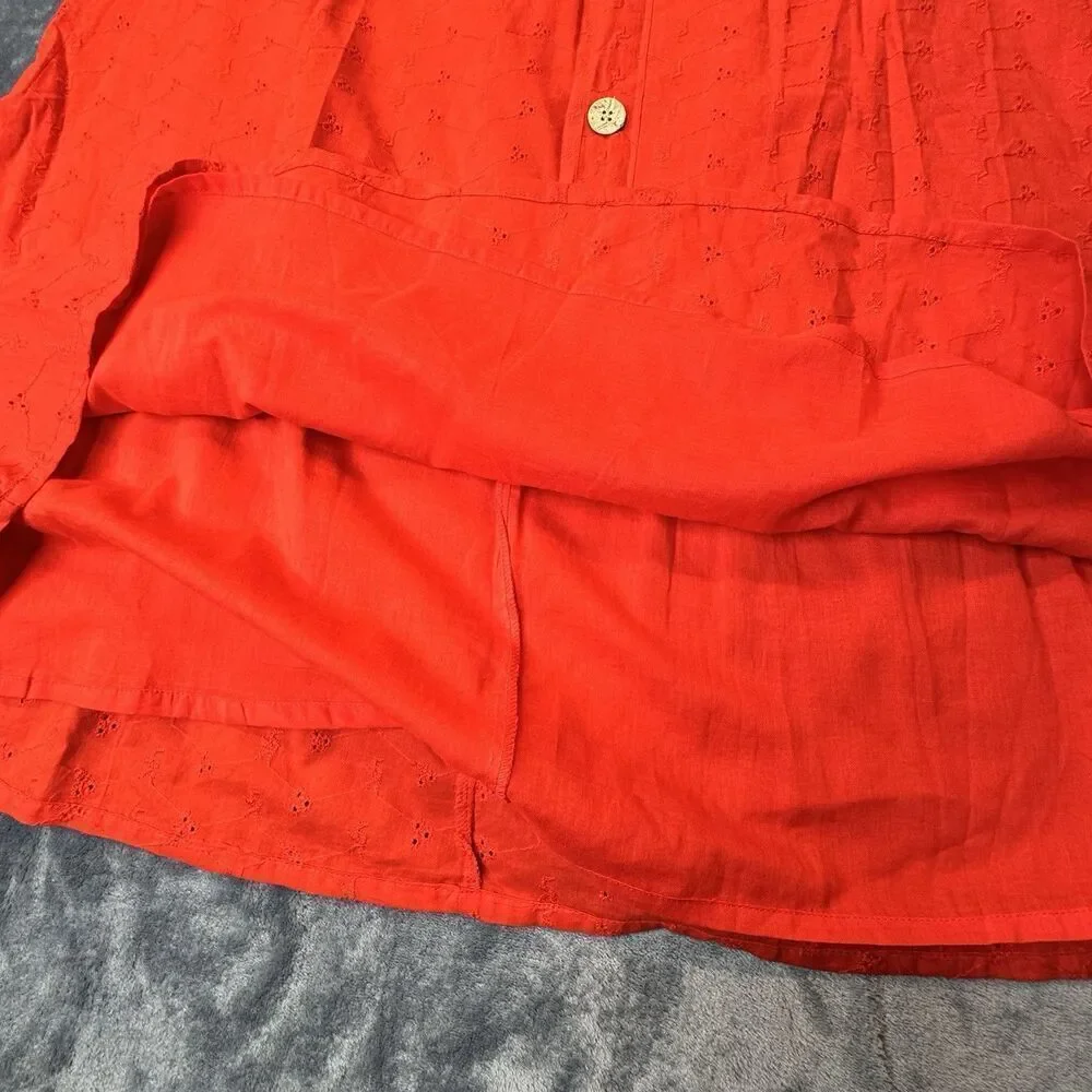 Garfield & Marks Sz XL Embroidered Lined Skirt Button Front Tie Elastic Waist
